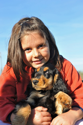 Chien et petite fille